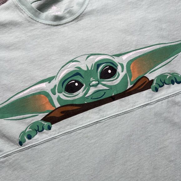 Disney x Star Wars Mandalorian Spirit Jersey Shirt Small Green Baby Yoda - Picture 2 of 8